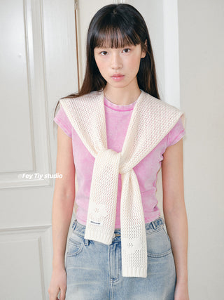 flower knit shawl