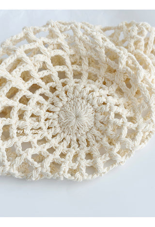 frangipani fishnet cap