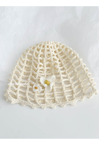 frangipani fishnet cap