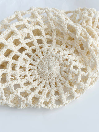 frangipani fishnet cap