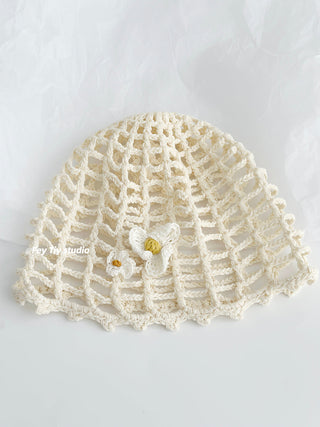 frangipani fishnet cap