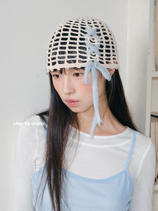 frangipani fishnet cap