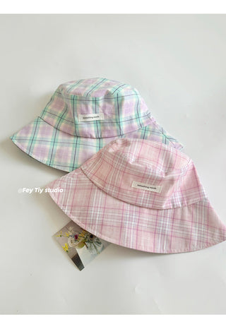 pink plaid hat