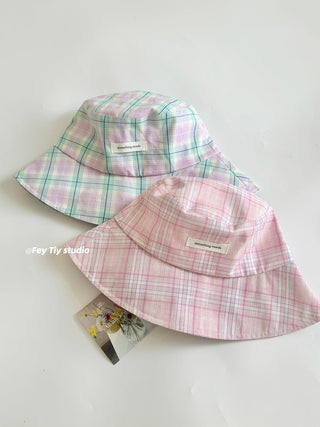 pink plaid hat