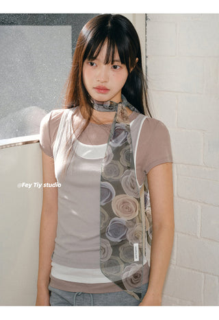 rose silk scarf
