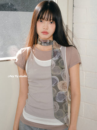 rose silk scarf