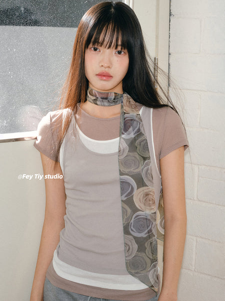 rose silk scarf