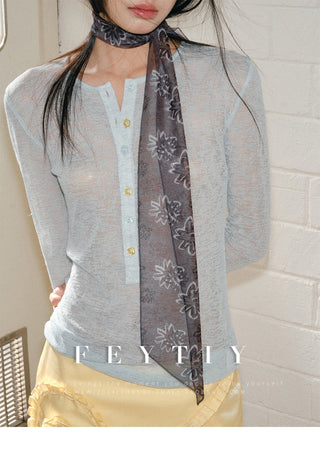 gray flower scarf