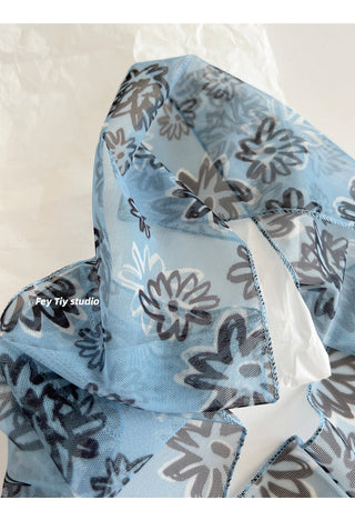 gray flower scarf