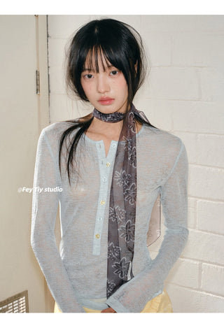 gray flower scarf