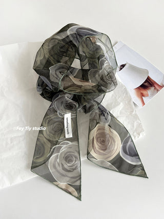 gray flower scarf