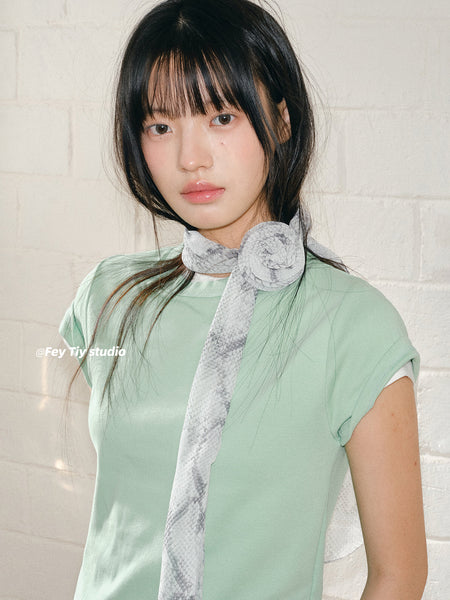 light gray scarf
