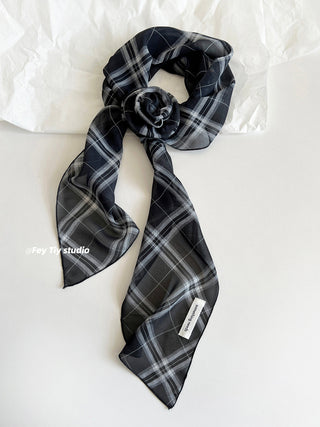 light gray scarf