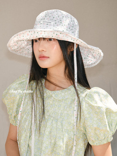 floral foldable hat