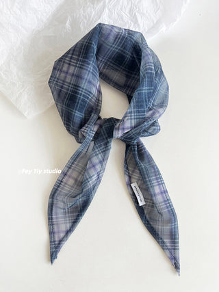 plaid triangle scarf