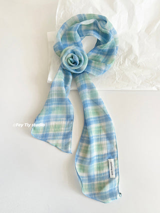 blue rose scarf