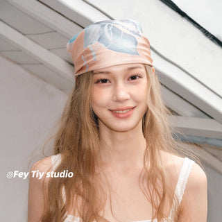 cream lily scarf