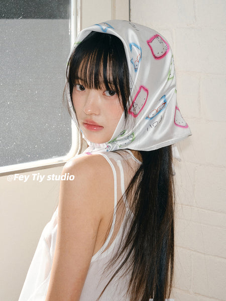 cartoon silk scarf
