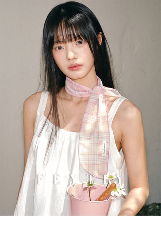 linen plaid scarf