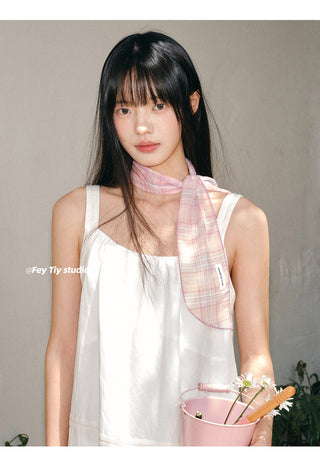 linen plaid scarf