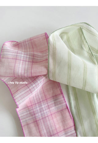 linen plaid scarf