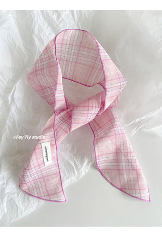 linen plaid scarf