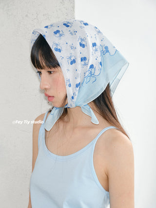 blue cherry scarf
