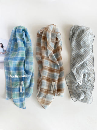 plaid rose scarf