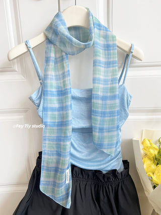 plaid rose scarf