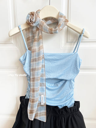 plaid rose scarf