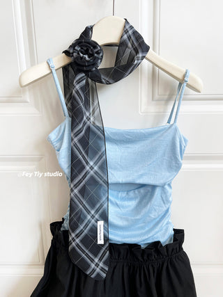 plaid rose scarf