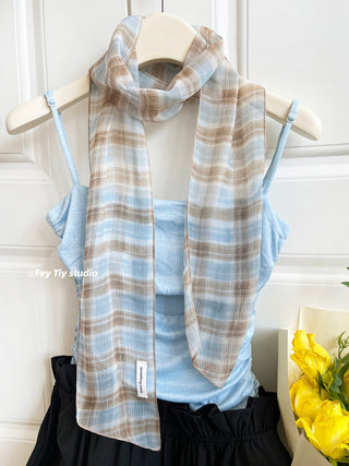 plaid rose scarf