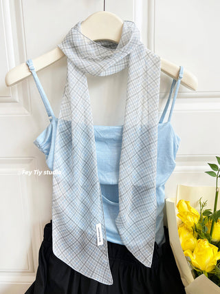 plaid rose scarf