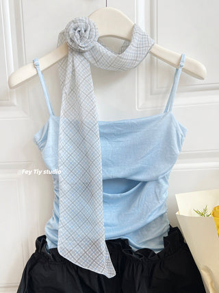 plaid rose scarf