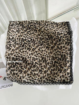 leopard square scarf