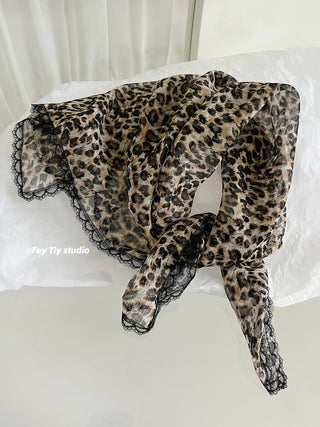 leopard square scarf