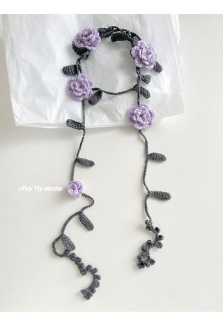 purple rose necklace