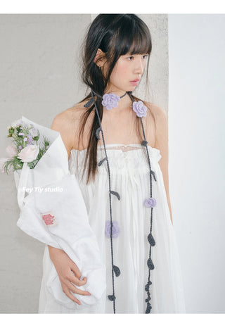 purple rose necklace