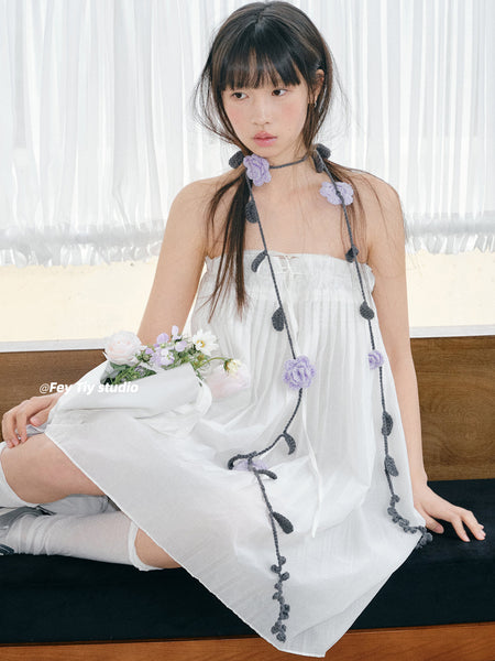 purple rose necklace