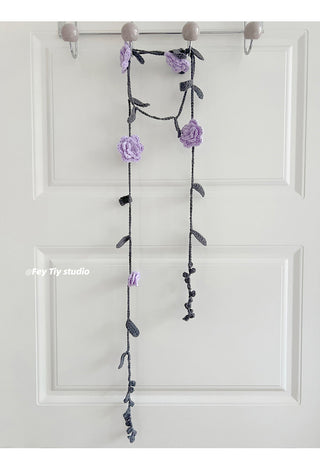 purple rose necklace