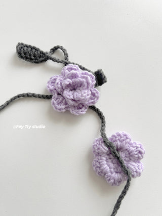 purple rose necklace