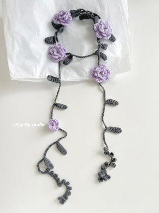 purple rose necklace