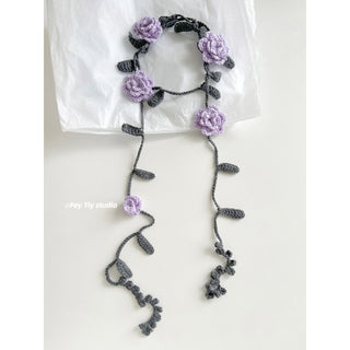 purple rose necklace