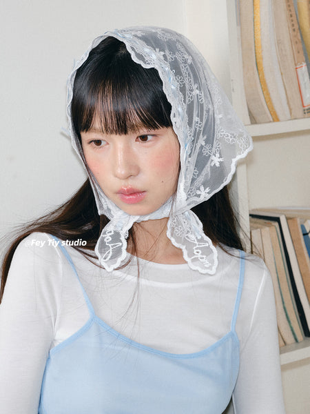 lace floral scarf