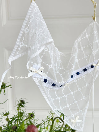 lace floral scarf