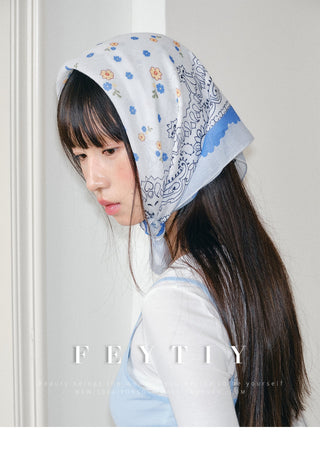 blue flower scarf