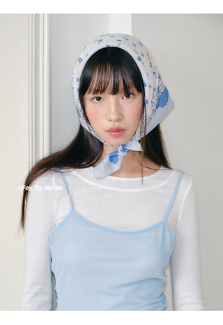 blue flower scarf