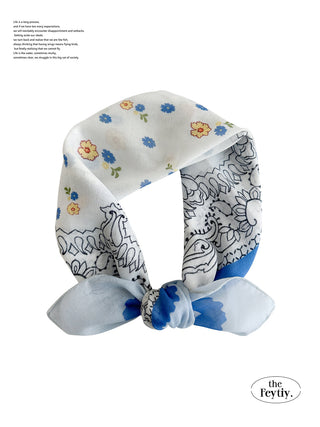blue flower scarf
