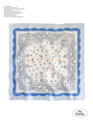 blue flower scarf