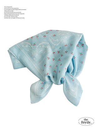 blue flower scarf